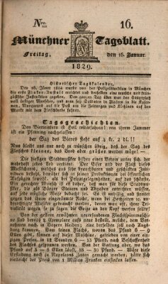 Münchener Tagblatt Freitag 16. Januar 1829