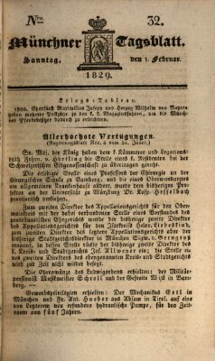 Münchener Tagblatt Sonntag 1. Februar 1829