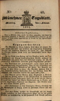 Münchener Tagblatt Montag 9. Februar 1829