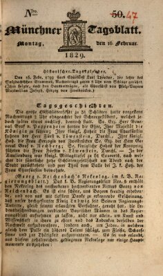 Münchener Tagblatt Montag 16. Februar 1829