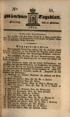 Münchener Tagblatt Freitag 20. Februar 1829