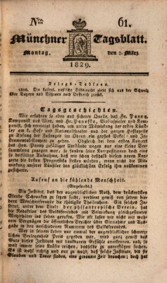 Münchener Tagblatt Montag 2. März 1829