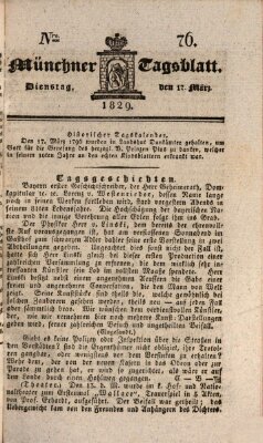 Münchener Tagblatt Dienstag 17. März 1829