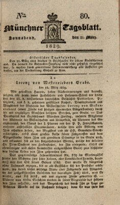 Münchener Tagblatt Samstag 21. März 1829