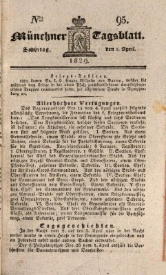 Münchener Tagblatt Sonntag 5. April 1829