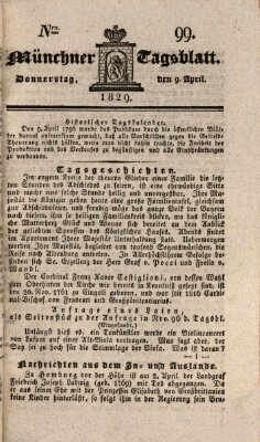 Münchener Tagblatt Donnerstag 9. April 1829