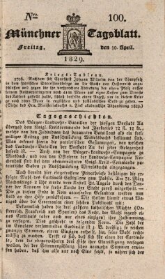 Münchener Tagblatt Freitag 10. April 1829