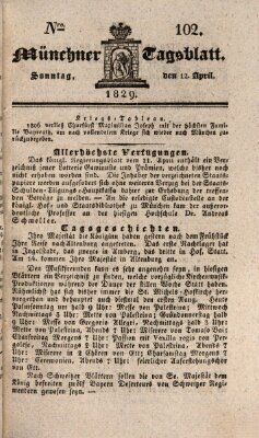 Münchener Tagblatt Sonntag 12. April 1829