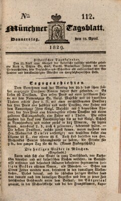 Münchener Tagblatt Donnerstag 23. April 1829