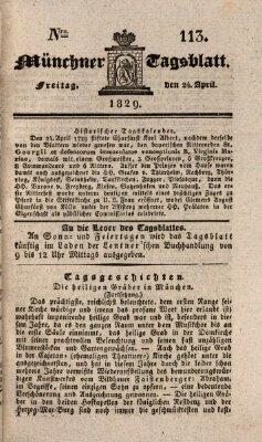 Münchener Tagblatt Freitag 24. April 1829