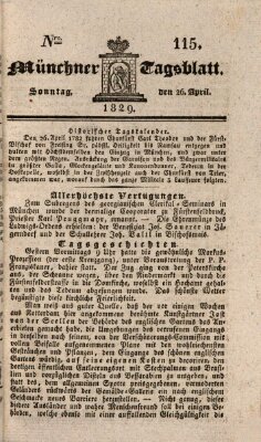 Münchener Tagblatt Sonntag 26. April 1829