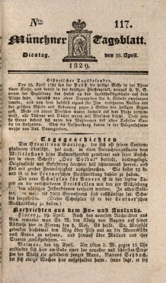 Münchener Tagblatt Dienstag 28. April 1829