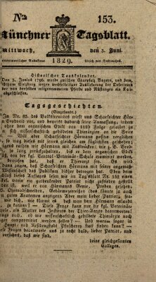 Münchener Tagblatt Mittwoch 3. Juni 1829