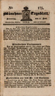 Münchener Tagblatt Sonntag 28. Juni 1829