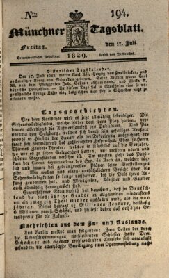 Münchener Tagblatt Freitag 17. Juli 1829