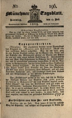 Münchener Tagblatt Sonntag 19. Juli 1829