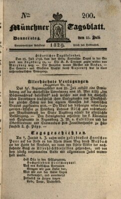 Münchener Tagblatt Donnerstag 23. Juli 1829