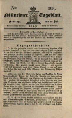 Münchener Tagblatt Freitag 31. Juli 1829