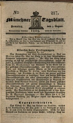 Münchener Tagblatt Sonntag 9. August 1829