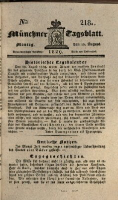Münchener Tagblatt Montag 10. August 1829
