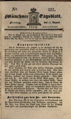 Münchener Tagblatt Freitag 14. August 1829