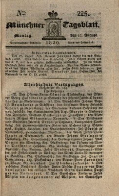 Münchener Tagblatt Montag 17. August 1829