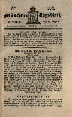 Münchener Tagblatt Dienstag 18. August 1829