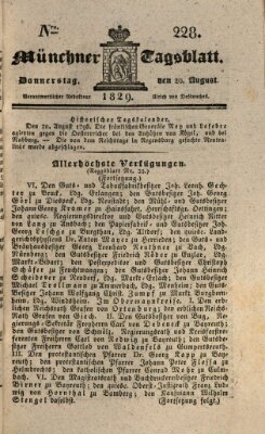 Münchener Tagblatt Donnerstag 20. August 1829