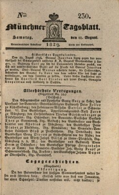 Münchener Tagblatt Samstag 22. August 1829