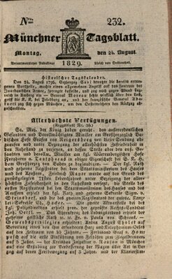 Münchener Tagblatt Montag 24. August 1829