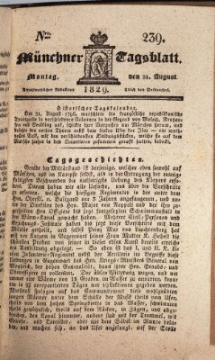 Münchener Tagblatt Montag 31. August 1829