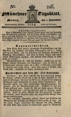 Münchener Tagblatt Montag 7. September 1829