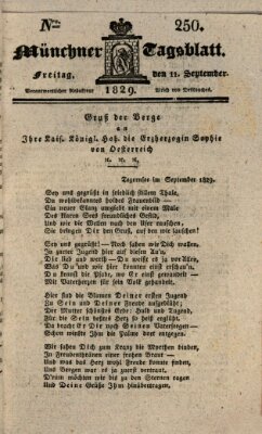 Münchener Tagblatt Freitag 11. September 1829