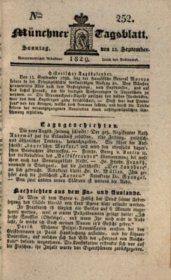 Münchener Tagblatt Sonntag 13. September 1829