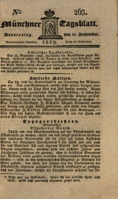 Münchener Tagblatt Donnerstag 24. September 1829