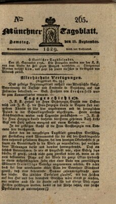 Münchener Tagblatt Samstag 26. September 1829