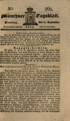 Münchener Tagblatt Dienstag 29. September 1829