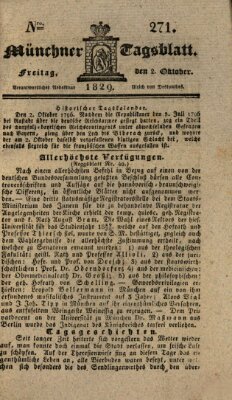 Münchener Tagblatt Freitag 2. Oktober 1829