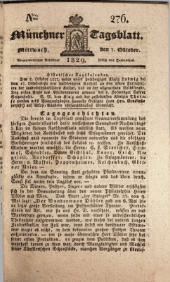 Münchener Tagblatt Mittwoch 7. Oktober 1829