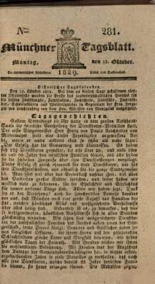 Münchener Tagblatt Montag 12. Oktober 1829