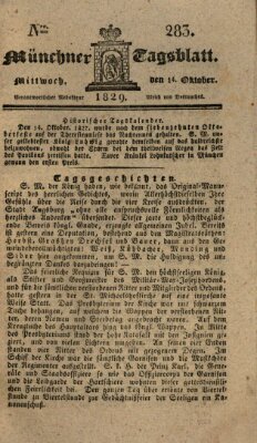 Münchener Tagblatt Mittwoch 14. Oktober 1829