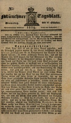 Münchener Tagblatt Dienstag 20. Oktober 1829