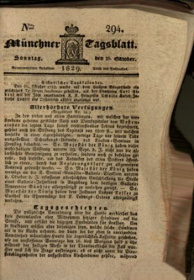 Münchener Tagblatt Sonntag 25. Oktober 1829