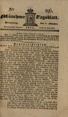 Münchener Tagblatt Dienstag 27. Oktober 1829