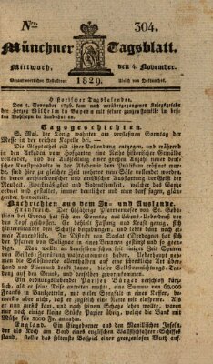 Münchener Tagblatt Mittwoch 4. November 1829