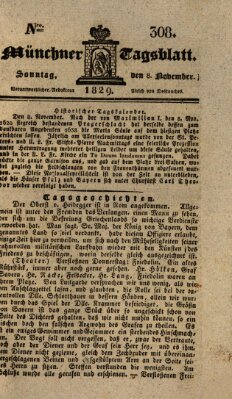 Münchener Tagblatt Sonntag 8. November 1829