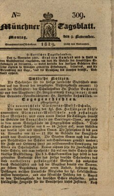 Münchener Tagblatt Montag 9. November 1829