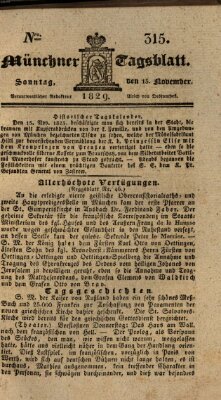 Münchener Tagblatt Sonntag 15. November 1829