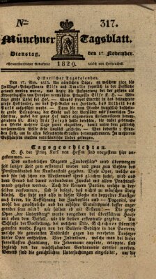 Münchener Tagblatt Dienstag 17. November 1829