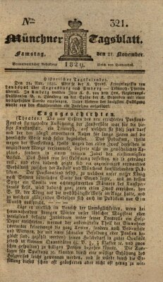 Münchener Tagblatt Samstag 21. November 1829